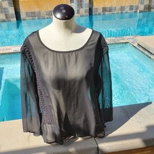 Black sheer top. XL
